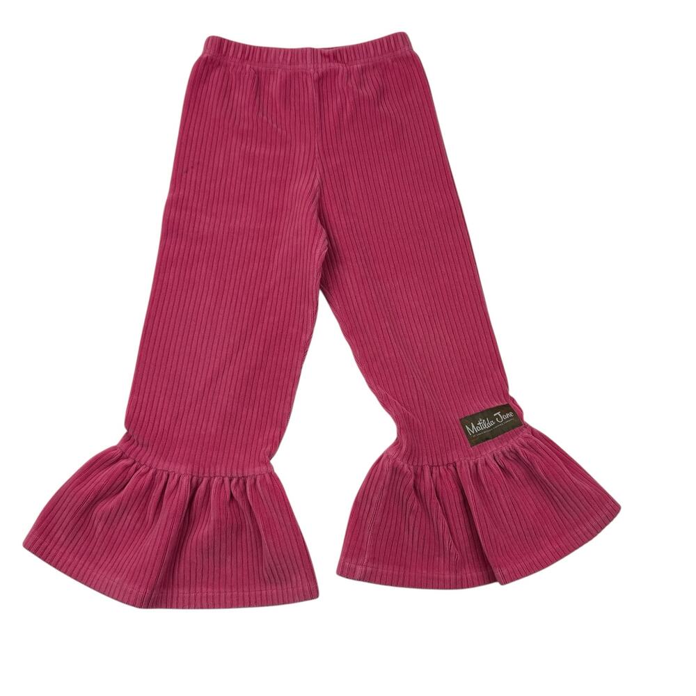 Matilda Jane Pink Corduroy Fruit Basket Big Ruffles Pants